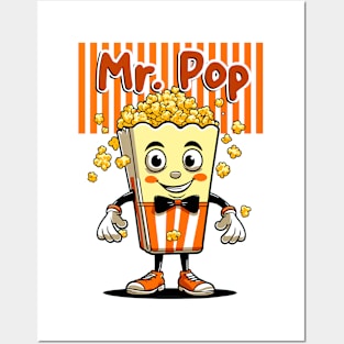 vintage print, animated popcorn, popcorn, vintage, retro, nostalgia, food, fun, joy Posters and Art